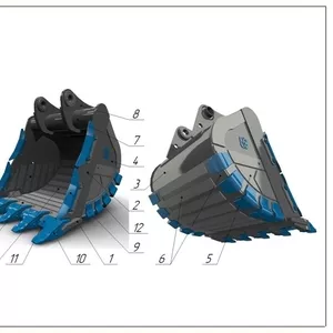 Скальный сверхусиленный ковш RCX-3.1, 9 для экскаватора Caterpillar 330