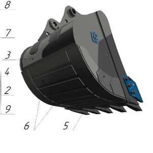 Ковш стандартный SB-2.1, 1 с бокорезами для экскаватора 