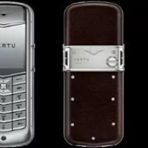 Vertu Constellation,  Матовая сталь,  коричневая  кожа